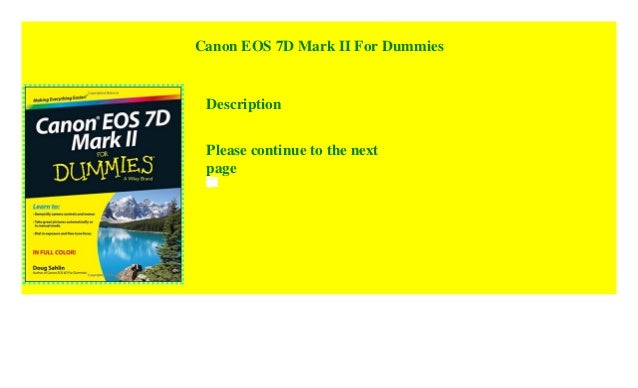 Canon Eos 7d For Dummies Pdf